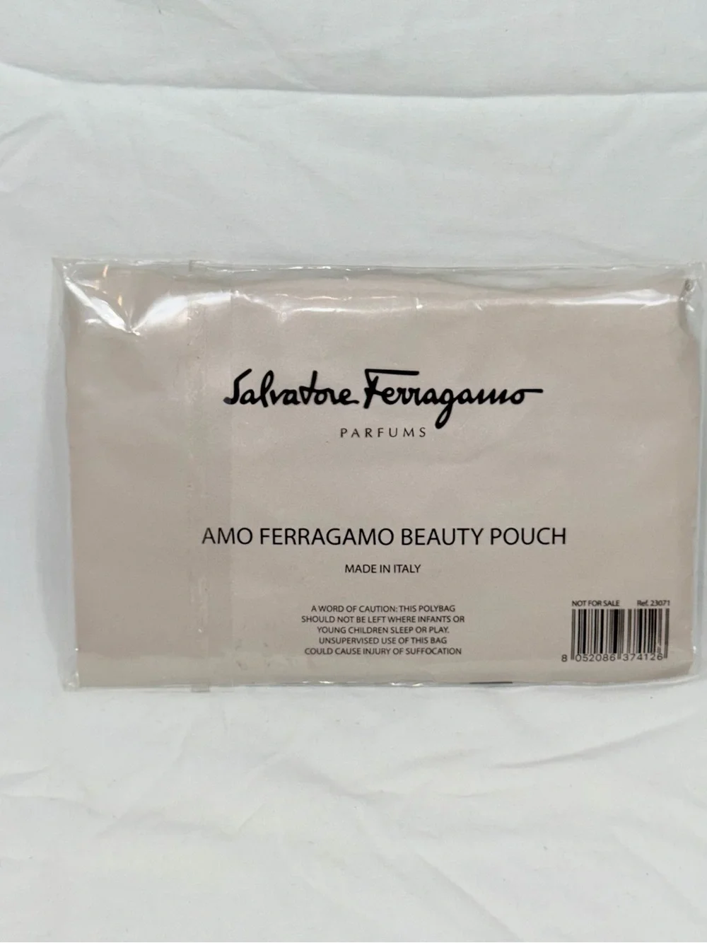Salvatore Ferragamo Parfums Metallic Silver Cosmetic Travel Pouch NIP